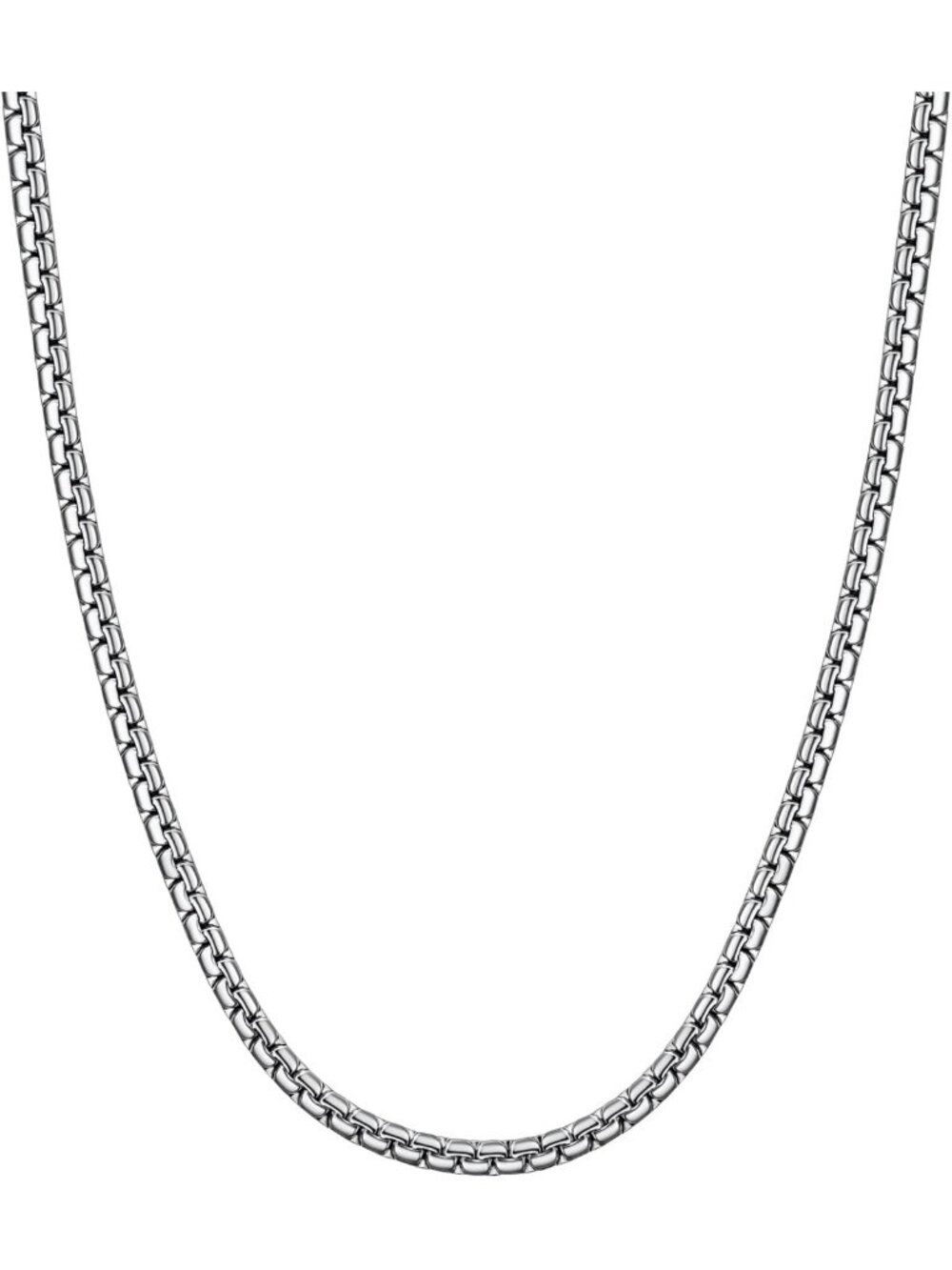 Stylish Stainless Steel Flat Box Link Chain Necklace for Men, 2/4/6/8mm Options